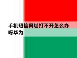 手机短信网址打不开怎么办呀华为
