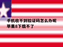 手机收不到验证码怎么办呢苹果8下载不了