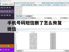 手机号码短信删了怎么恢复微信