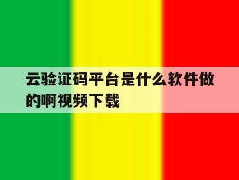 云验证码平台是什么软件做的啊视频下载
