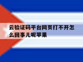 云验证码平台网页打不开怎么回事儿呢苹果