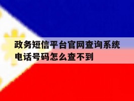 政务短信平台官网查询系统电话号码怎么查不到