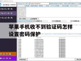 苹果手机收不到验证码怎样设置密码保护
