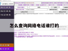 怎么查询网络电话谁打的
