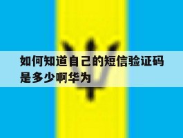 如何知道自己的短信验证码是多少啊华为