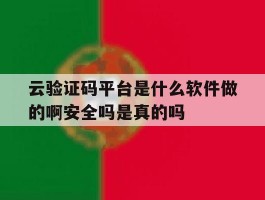 云验证码平台是什么软件做的啊安全吗是真的吗