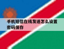 手机短信在线发送怎么设置密码保存