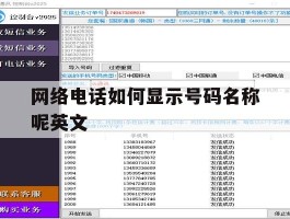 网络电话如何显示号码名称呢英文