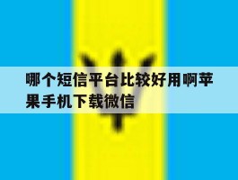 哪个短信平台比较好用啊苹果手机下载微信